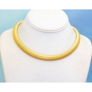 17 inch, Vintage Chain Link Golden Serpent Choker Necklace by Emma Park - L29